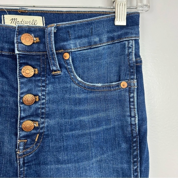 Madewell 10" High-Rise Skinny Jeans In Hannah Wash Button Fly Blue Denim Size 24 - Picture 8 of 14